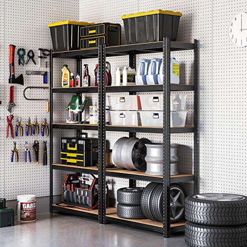 Set od 2 metalne police na 5 razina, nosivosti 875kg ,40 x 90 x 180 cm, crne | SONGMICS-vitahome.hr