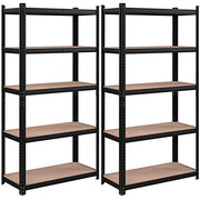 Set od 2 metalne police na 5 razina, nosivosti 875kg ,40 x 90 x 180 cm, crne | SONGMICS-vitahome.hr