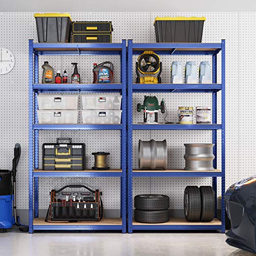 Set od 2 metalne police na 5 razina, nosivosti 875kg ,40 x 90 x 180 cm, plave | SONGMICS-vitahome.hr