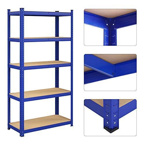 Set od 2 metalne police na 5 razina, nosivosti 875kg ,40 x 90 x 180 cm, plave | SONGMICS-vitahome.hr