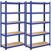 Set od 2 metalne police na 5 razina, nosivosti 875kg ,40 x 90 x 180 cm, plave | SONGMICS-vitahome.hr