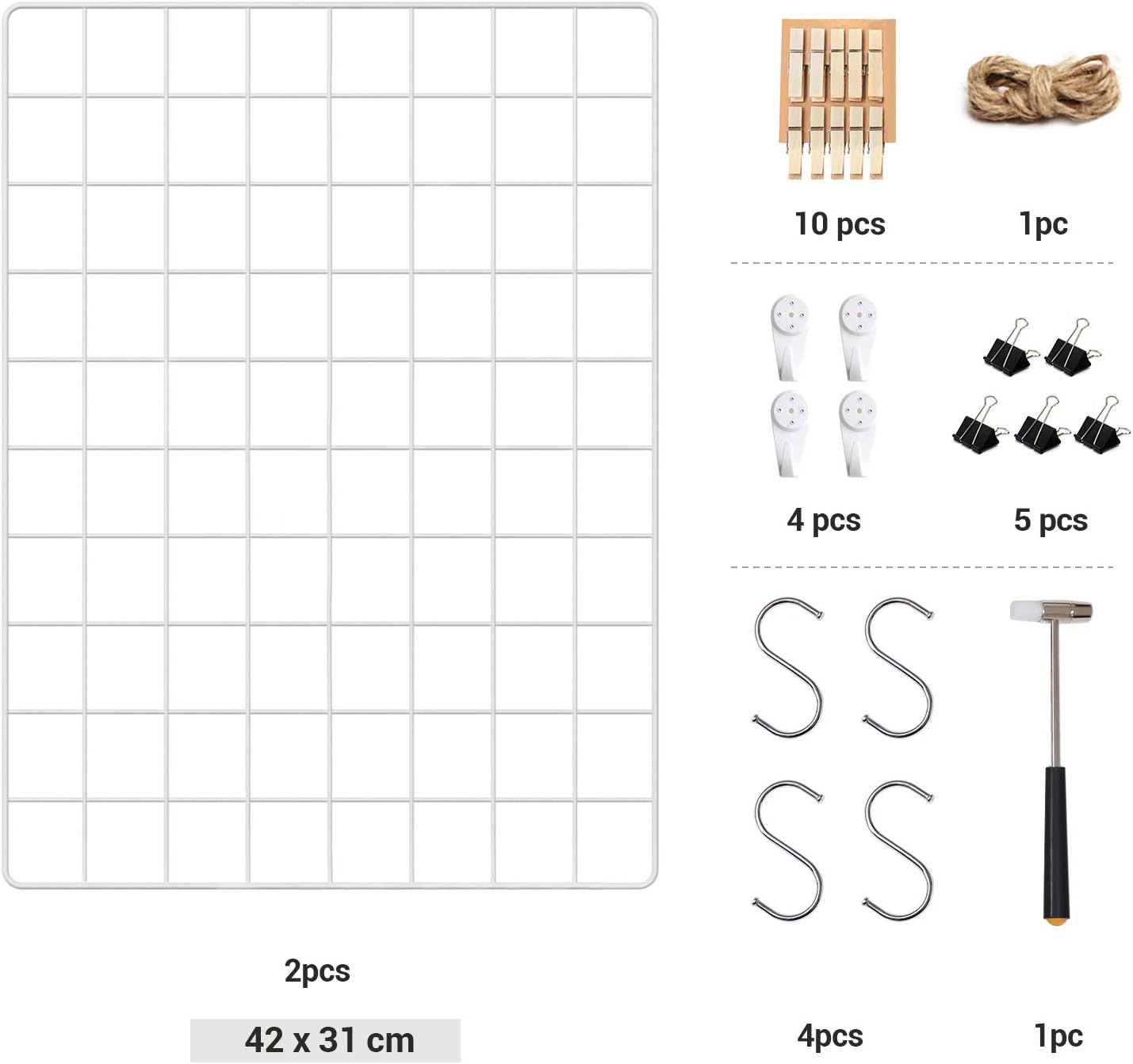 Set od 2 mrežasta panela, dimenzije: 42 x 31 cm po panelu, bijeli | SONGMICS-vitahome.hr