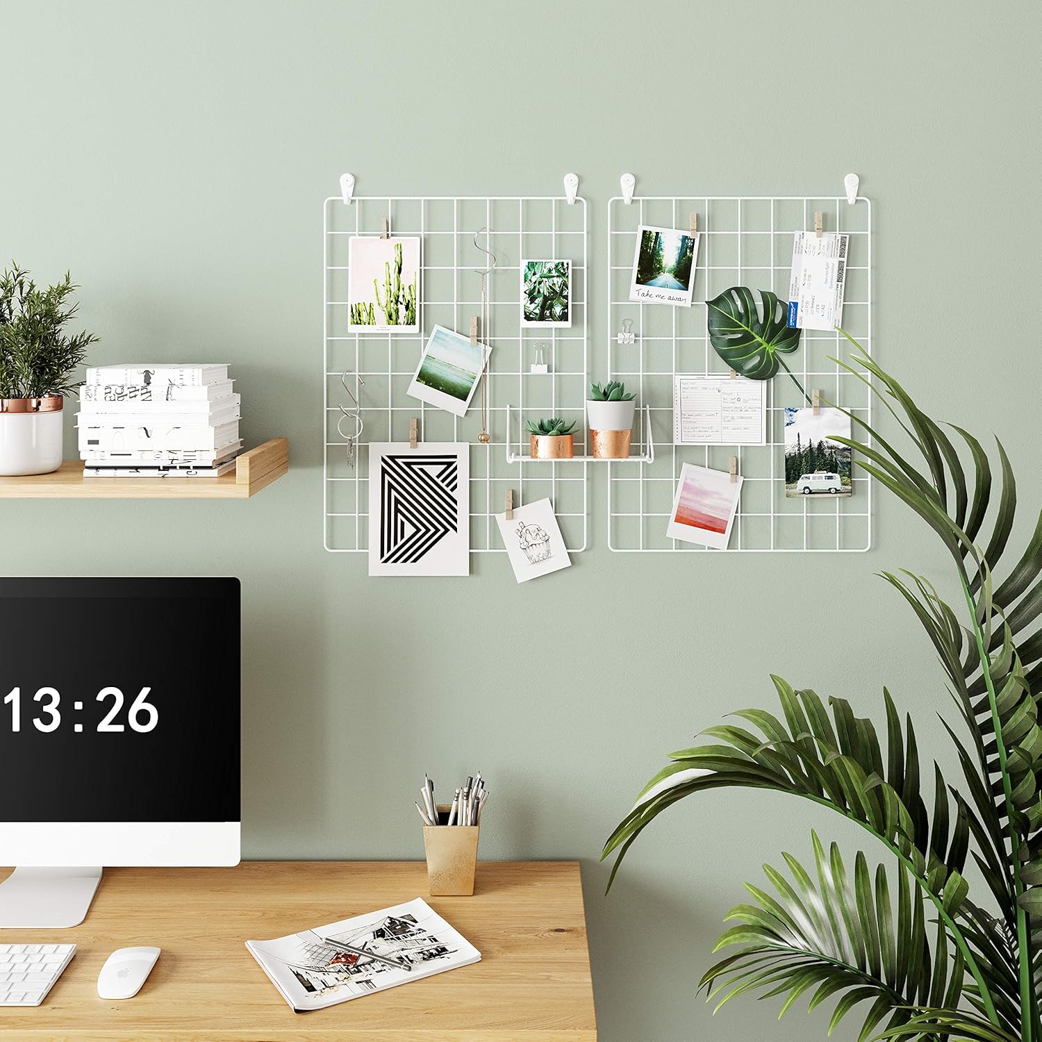 Set od 2 mrežasta panela, dimenzije: 42 x 31 cm po panelu, bijeli | SONGMICS-vitahome.hr