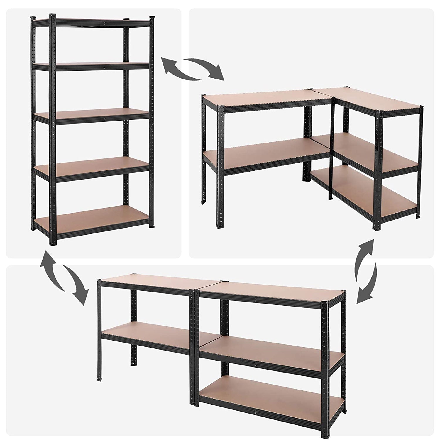 Set od 2 police nosivosti do 875 kg, 200 x 100 x 50 cm, crne | SONGMICS-SONGMICS-Vita Home