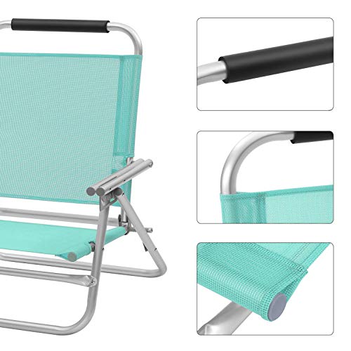 Set od 2 prijenosne, sklopive i podesive stolice za plažu, zelene boje | SONGMICS-vitahome.hr
