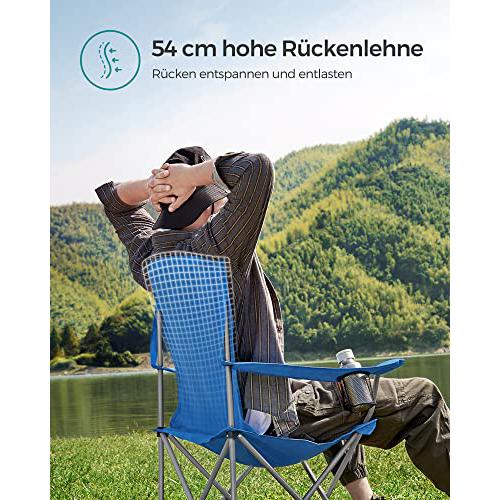 Set od 2 sklopive kamperskie stolice, nosivosti 150 kg, 76x51,5x95,5 cm,plave | SONGMICS-vitahome.hr