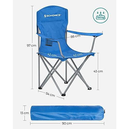 Set od 2 sklopive kamperskie stolice, nosivosti 150 kg, 76x51,5x95,5 cm,plave | SONGMICS-vitahome.hr