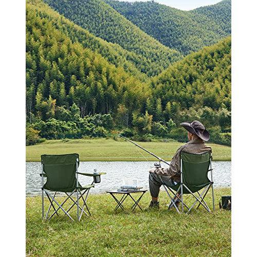 Set od 2 sklopive, prijenosne kamperske stolice s naslonima za ruke, zelene | SONGMICS-vitahome.hr