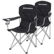Set od 2 sklopive stolice za kampiranje, ergonomske stolice s držačem za čaše | SONGMICS-vitahome.hr