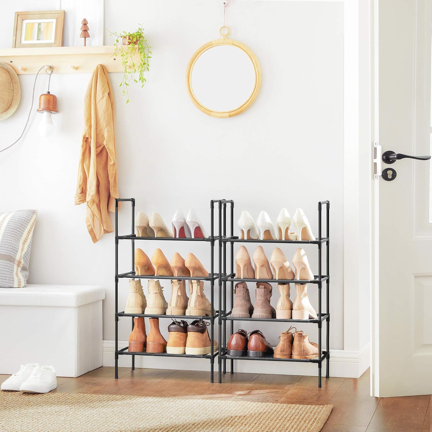 Set od 2 stalka za cipele s 4 razine, 28 x 45 x 80 cm, crne boje | SONGMICS-vitahome.hr
