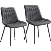 Set od 2 stolice za blagovaonicu nosivosti 120 kg, sive i crne boje-SONGMICS-Vita Home