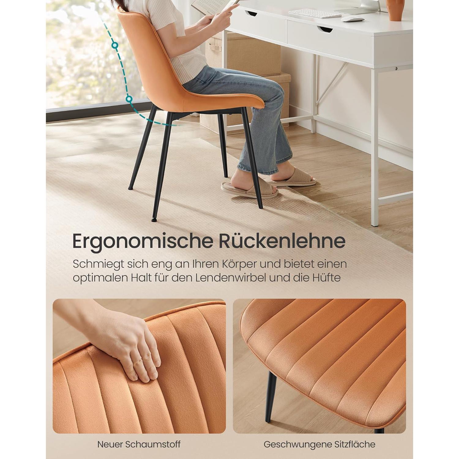 Set od 2 stolice za blagovaonicu nosivosti 120 kg, smeđe i crne boje | SONGMICS-vitahome.hr