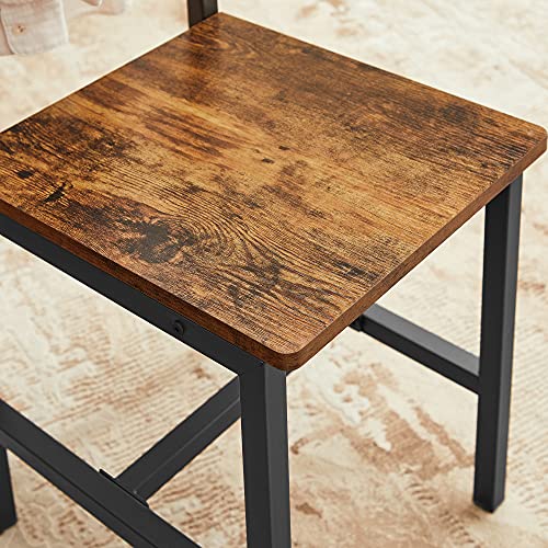 Set od 2 stolice za blagovaonu, 36 x 46,6 x 87,1 cm, rustikalna smeđa i crna | VASAGLE-vitahome.hr
