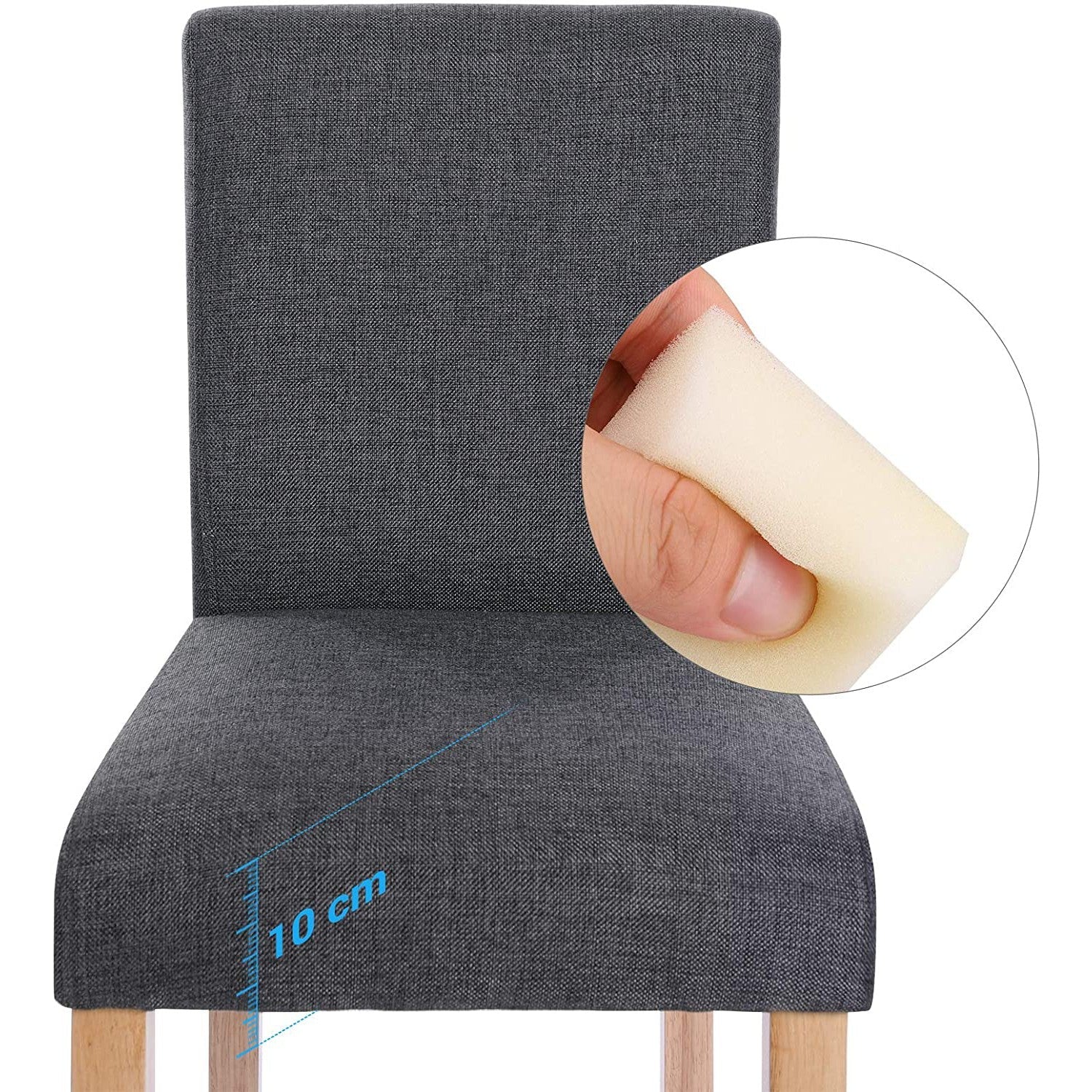 Set od 2 tapecirane barske stolice s naslonom, tamno sive | SONGMICS-vitahome.hr