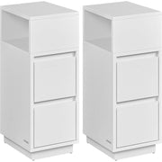 Set od 2 uska noćna ormarića s 2 ladice, 30 x 25 x 65 cm, bijele boje-VASAGLE-Vita Home