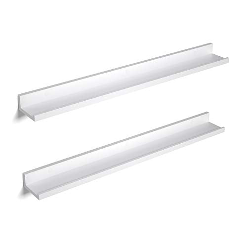 Set od 2 uske zidne police, 10 x 80 cm, bijele boje | SONGMICS-vitahome.hr