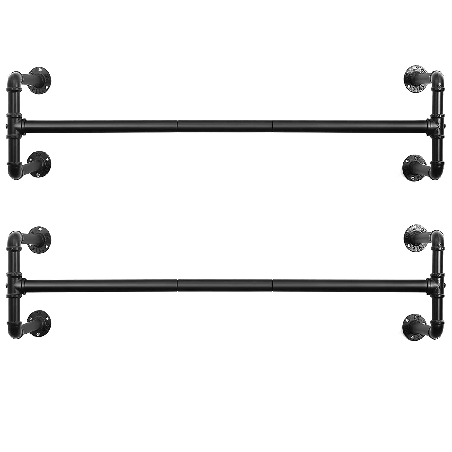 Set od 2 zidne vješalice, 110 x 30 x 29,3 cm, od čelika, crne boje | SONGMICS-vitahome.hr