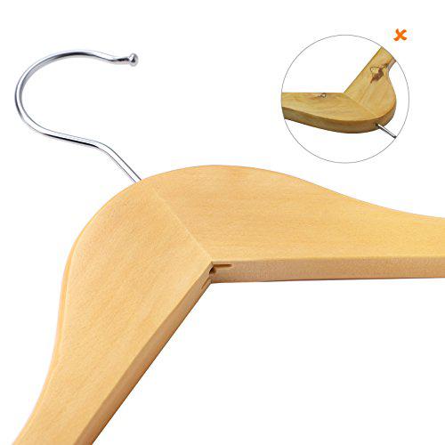 Set od 20 drvenih vješalica za kapute, duljina 44 cm, prirodna boja drveta | SONGMICS-vitahome.hr
