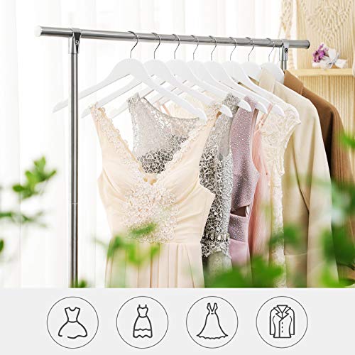 Set od 20 drvenih vješalica za odjeću s kukama rotirajućim za 360°, bijele | SONGMICS-vitahome.hr