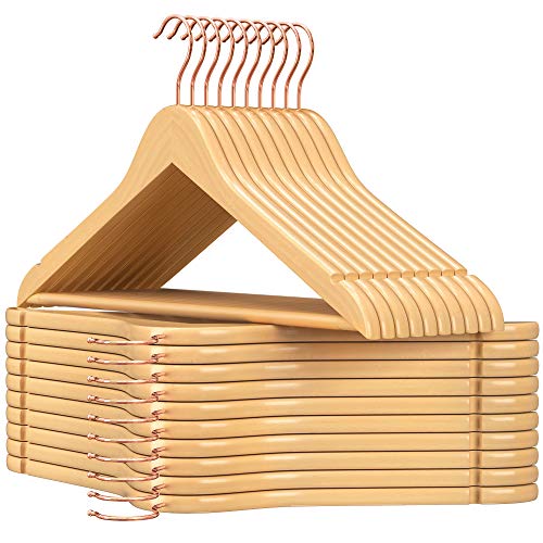 Set od 20 komada drvenih, protukliznih vješalica za odjeću, boje drveta | SONGMICS-vitahome.hr