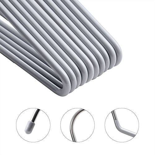 Set od 20 metalnih vješalica s otvorenim krajem i protukliznim premazom, sive | SONGMICS-vitahome.hr
