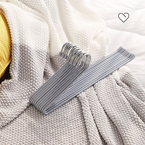 Set od 20 metalnih vješalica s otvorenim krajem i protukliznim premazom, sive | SONGMICS-vitahome.hr