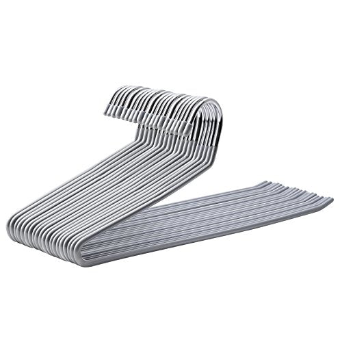 Set od 20 metalnih vješalica s otvorenim krajem i protukliznim premazom, sive | SONGMICS-vitahome.hr