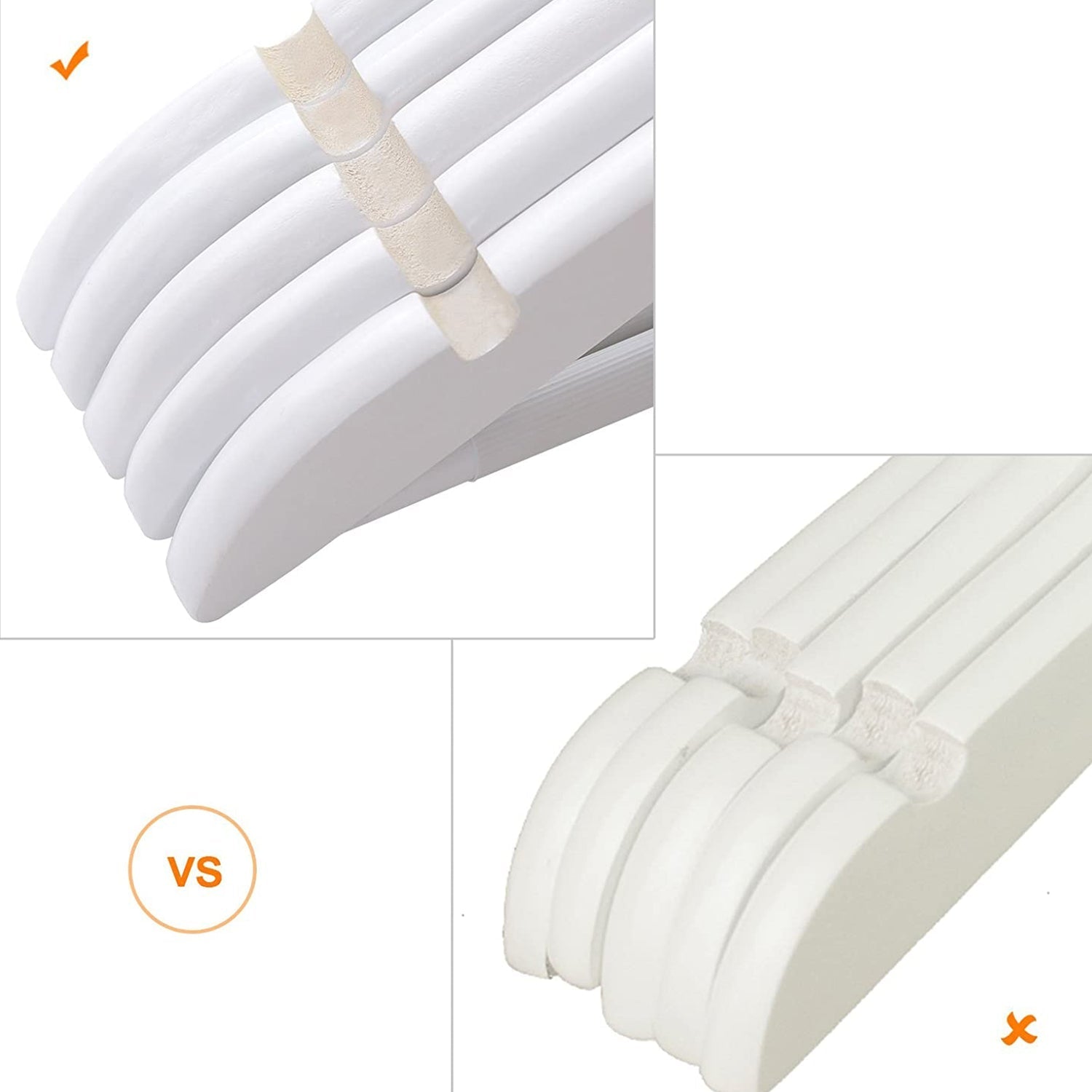 Set od 20 vješalica od javorovog drveta s urezima na ramenima, bijele | SONGMICS-vitahome.hr