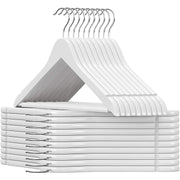 Set od 20 vješalica od javorovog drveta s urezima na ramenima, bijele | SONGMICS-vitahome.hr
