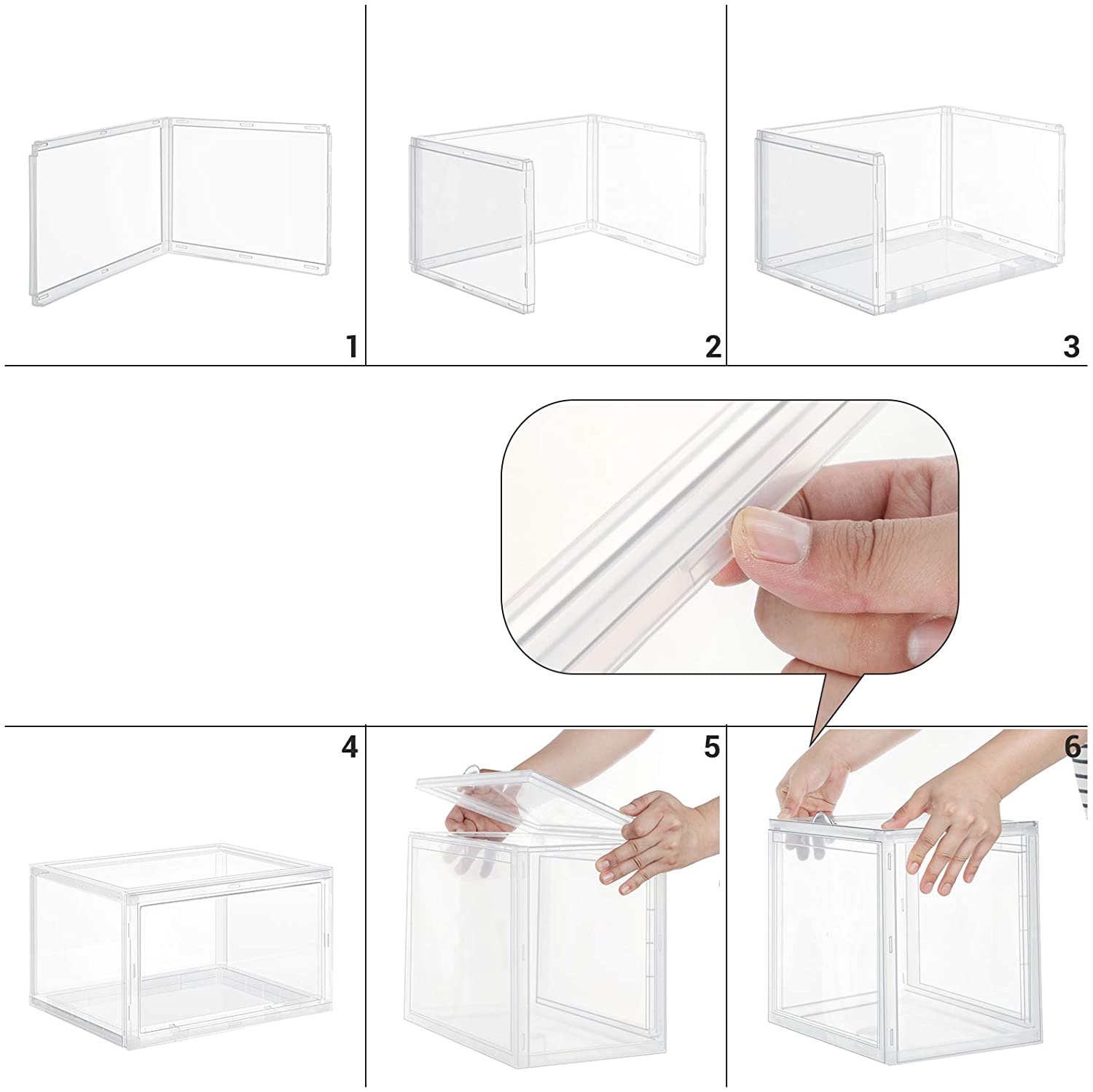 Set od 3 kutije za cipele, kutije za pohranu, prozirne | SONGMICS-vitahome.hr