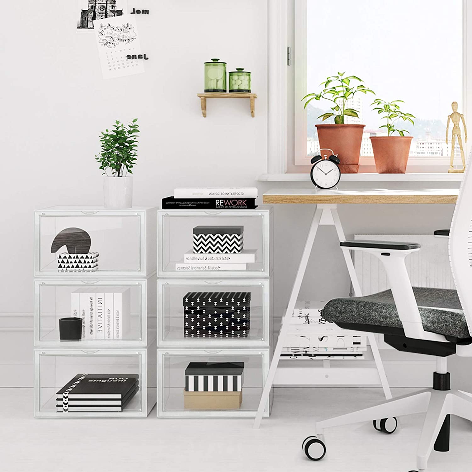 Set od 3 kutije za cipele, kutije za pohranu, prozirne | SONGMICS-vitahome.hr