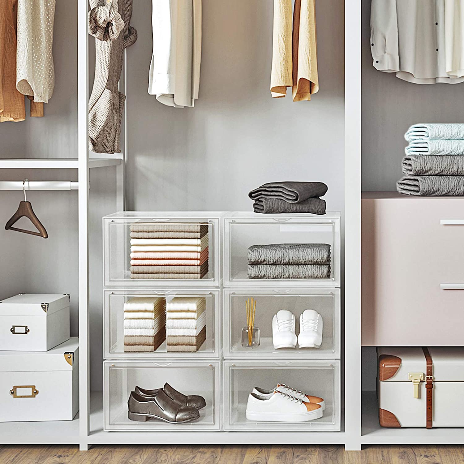 Set od 3 kutije za cipele, kutije za pohranu, prozirne | SONGMICS-vitahome.hr