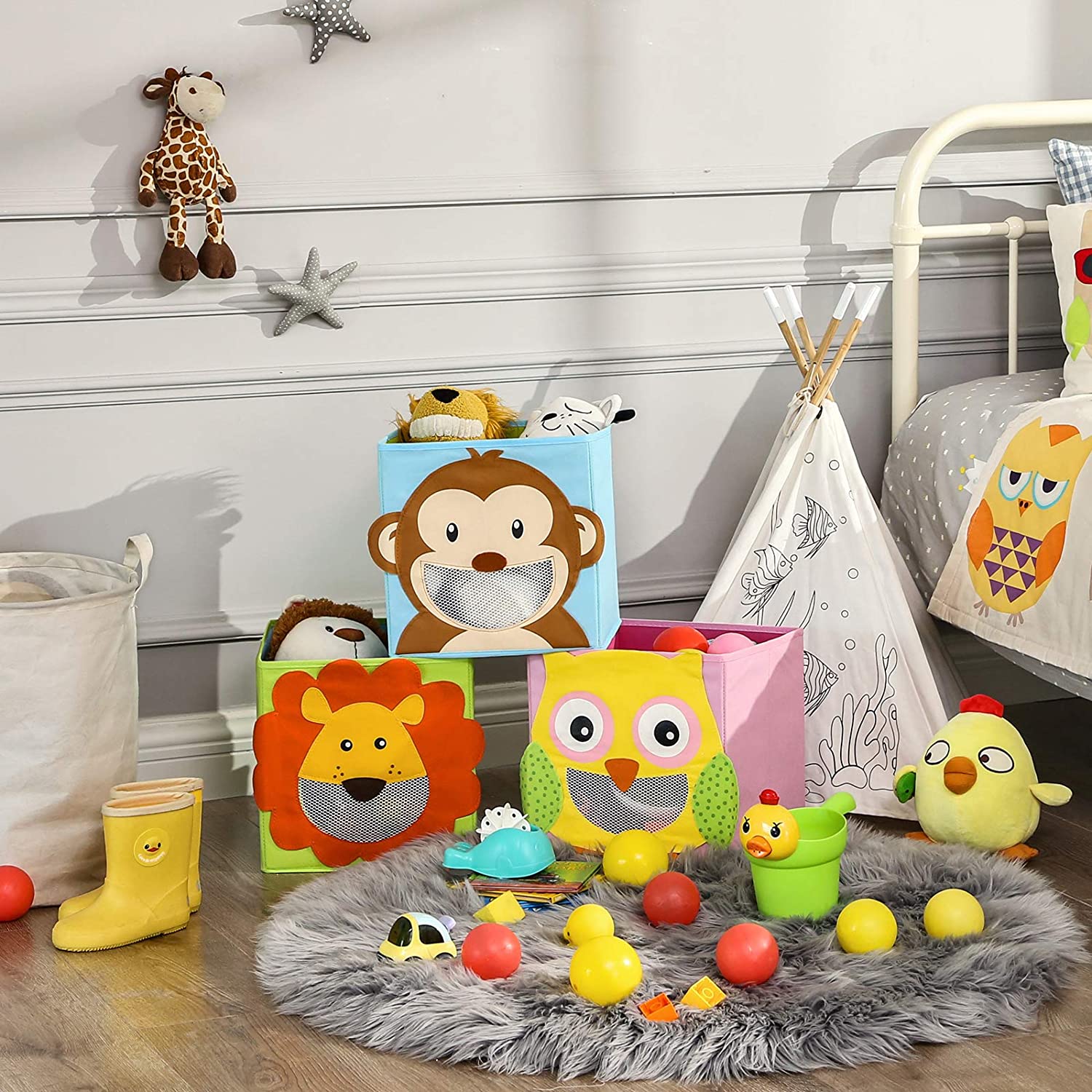 Set od 3 kutije za odlaganje, sklopive kocke, 27 x 27 x 27 cm | SONGMICS-vitahome.hr
