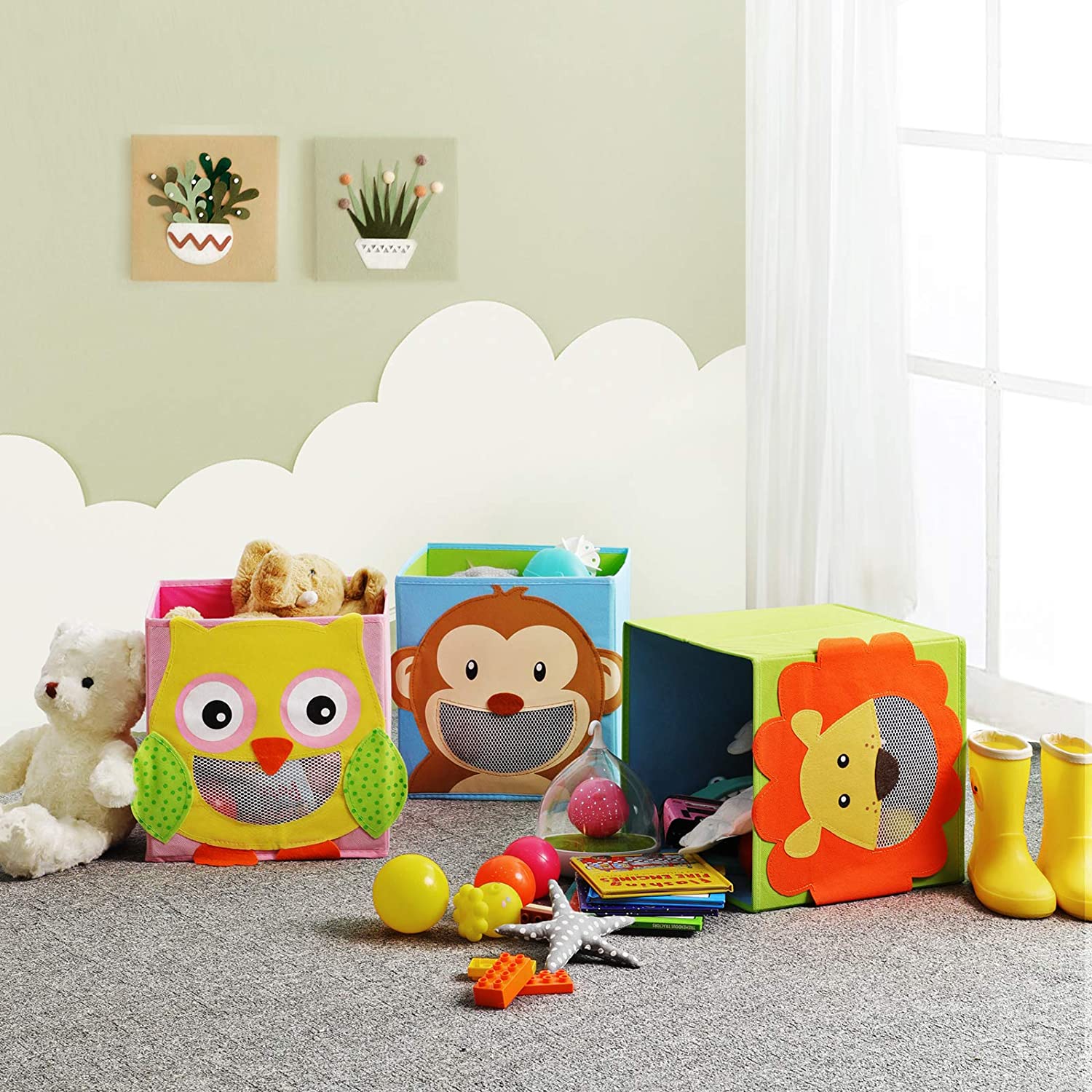 Set od 3 kutije za odlaganje, sklopive kocke, 27 x 27 x 27 cm | SONGMICS-vitahome.hr