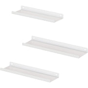 Set od 3 metalne zidne police 30/35/40 x 2,5 x 9,5cm , bijele | SONGMICS-vitahome.hr