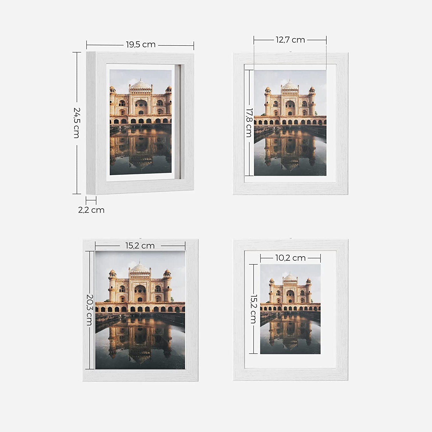 Set od 3 okvira za slike, bijele boje | SONGMICS-vitahome.hr