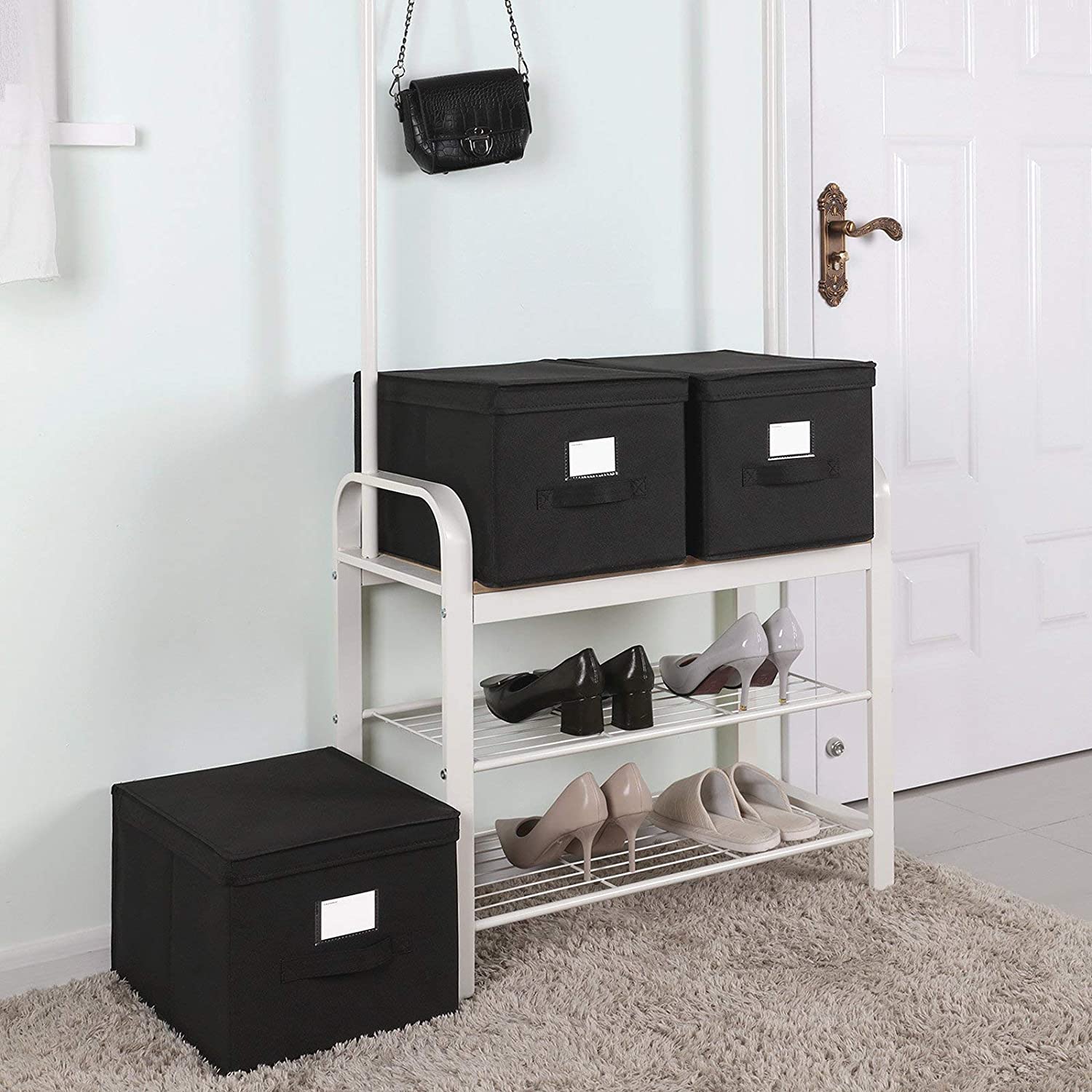 Set od 3 sklopive kutije za odlaganje 40 x 30 x 25 cm, crne | SONGMICS-vitahome.hr