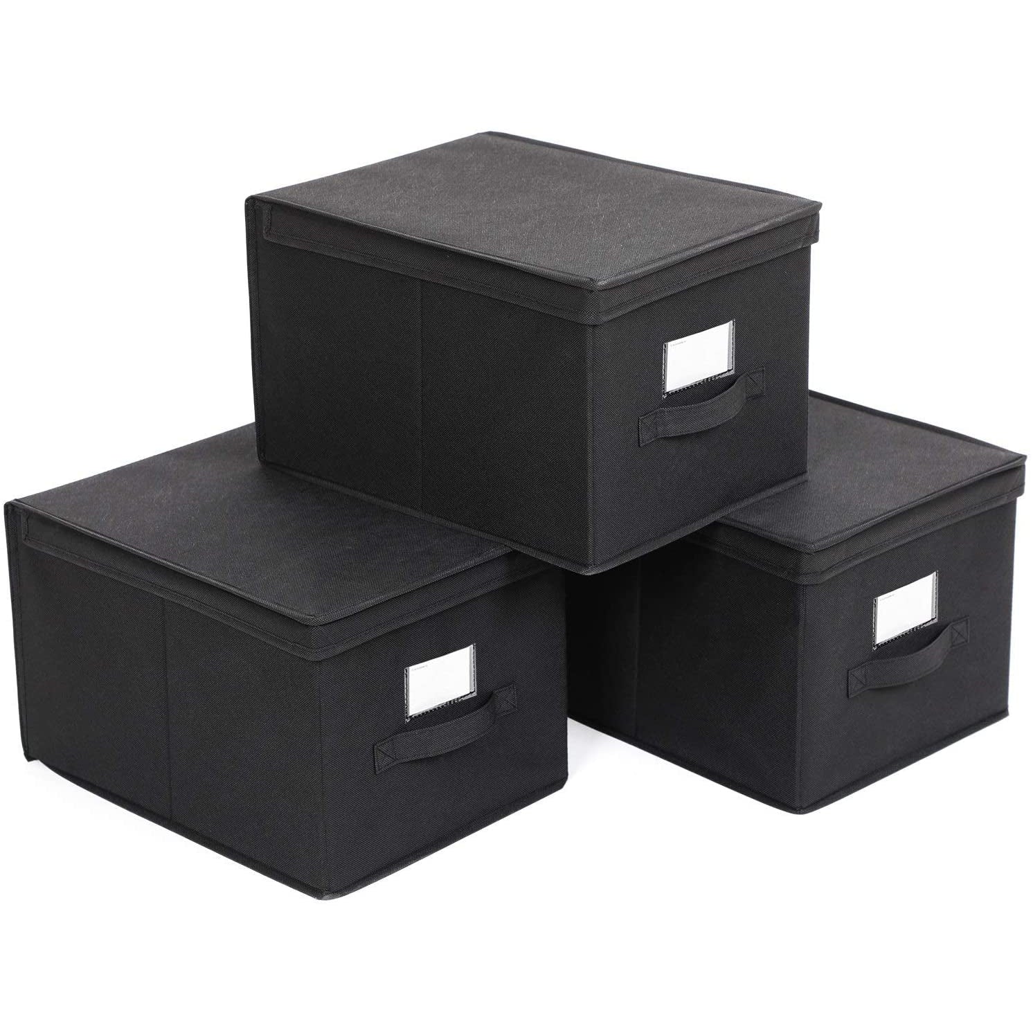 Set od 3 sklopive kutije za odlaganje 40 x 30 x 25 cm, crne | SONGMICS-vitahome.hr