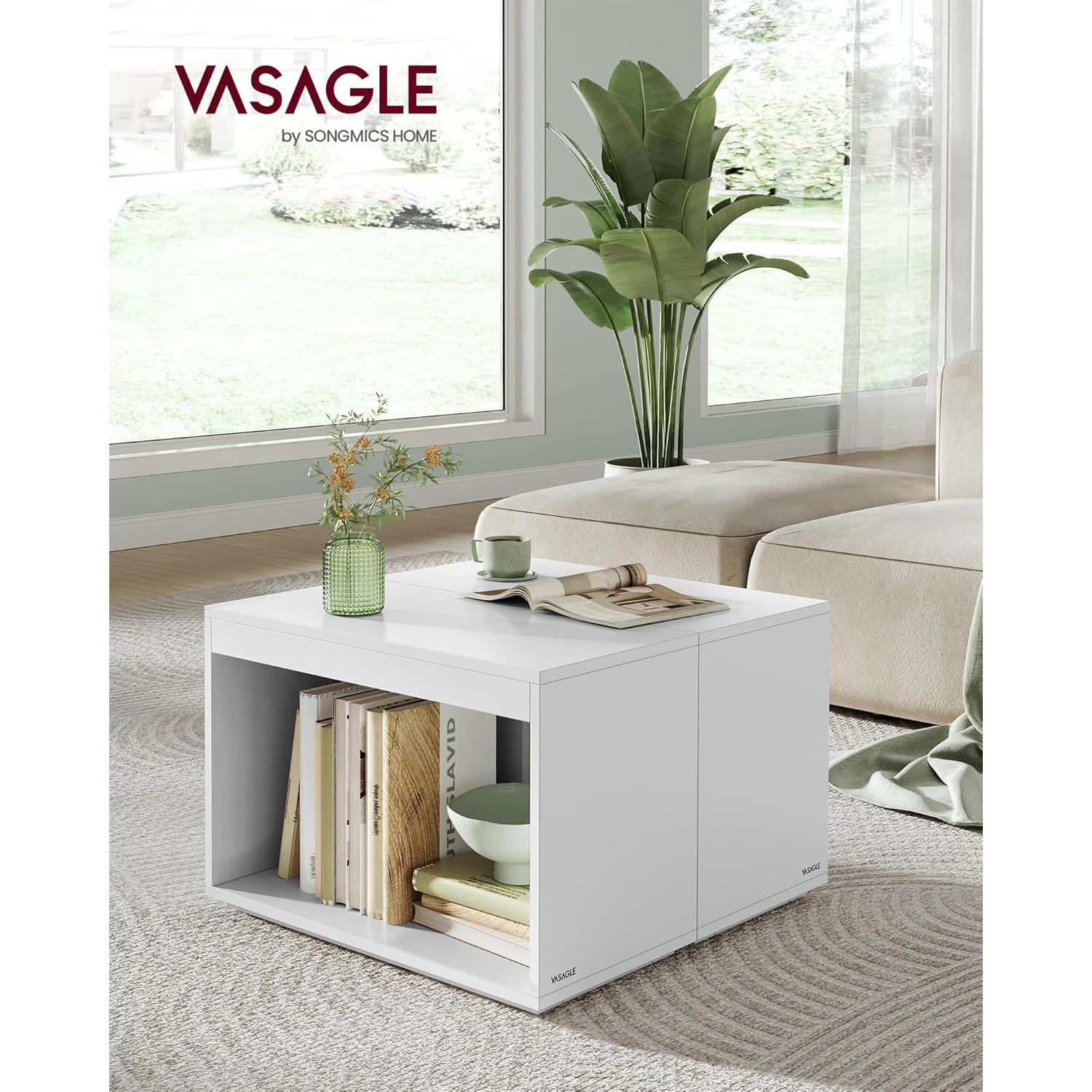 Set od 3 stolića za kavu, mali stolići, 30 x 60 x 40 cm, bijeli | VASAGLE-vitahome.hr