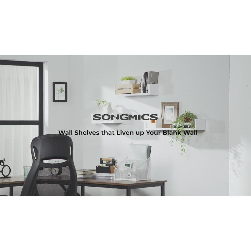 Set od 3 zidne police, plutajuće police, 30/ 45/ 60 cm, bijele | SONGMICS-vitahome.hr