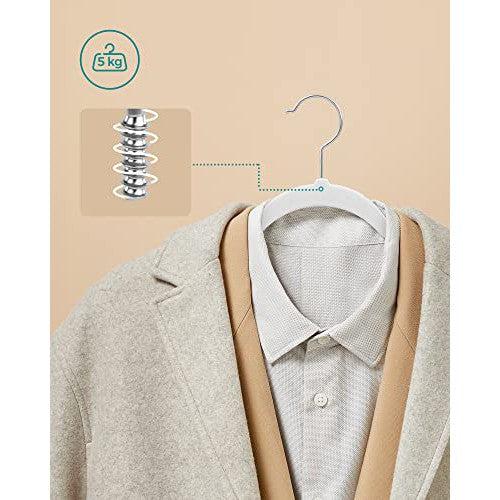 Set od 30 baršunastih, protukliznih vješalica širine 41,5 cm, bijele boje | SONGMICS-vitahome.hr