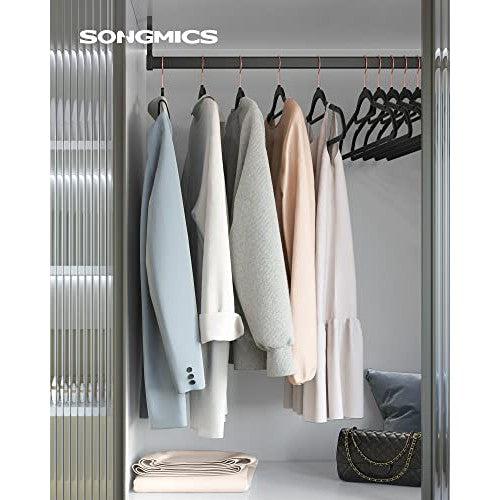 Set od 30 baršunastih, protukliznih vješalica za odjeću, crne, ružičasto zlato | SONGMICS-vitahome.hr