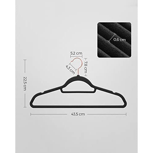 Set od 30 baršunastih, protukliznih vješalica za odjeću, crne, ružičasto zlato | SONGMICS-vitahome.hr