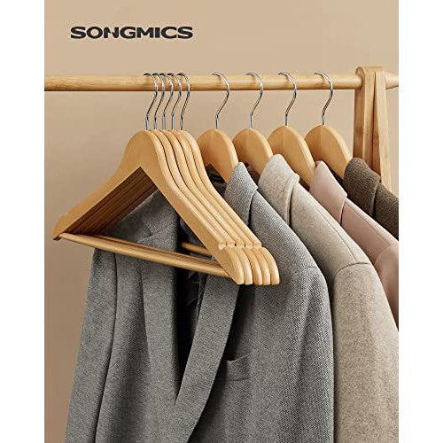Set od 30 drvenih vješalica s izrezima za ramena, prirodna boja drveta | SONGMICS-vitahome.hr