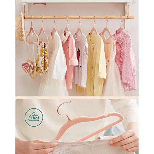 Set od 30 protukliznih vješalica za dječju odjeću, svijetlo ružičaste | SONGMICS-vitahome.hr