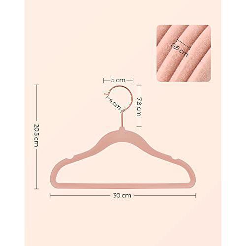 Set od 30 protukliznih vješalica za dječju odjeću, svijetlo ružičaste | SONGMICS-vitahome.hr