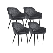 Set od 4 blagovaonske stolice nosivosti 110 kg, 62,5 x 60 x 85 cm, sive-SONGMICS-Vita Home