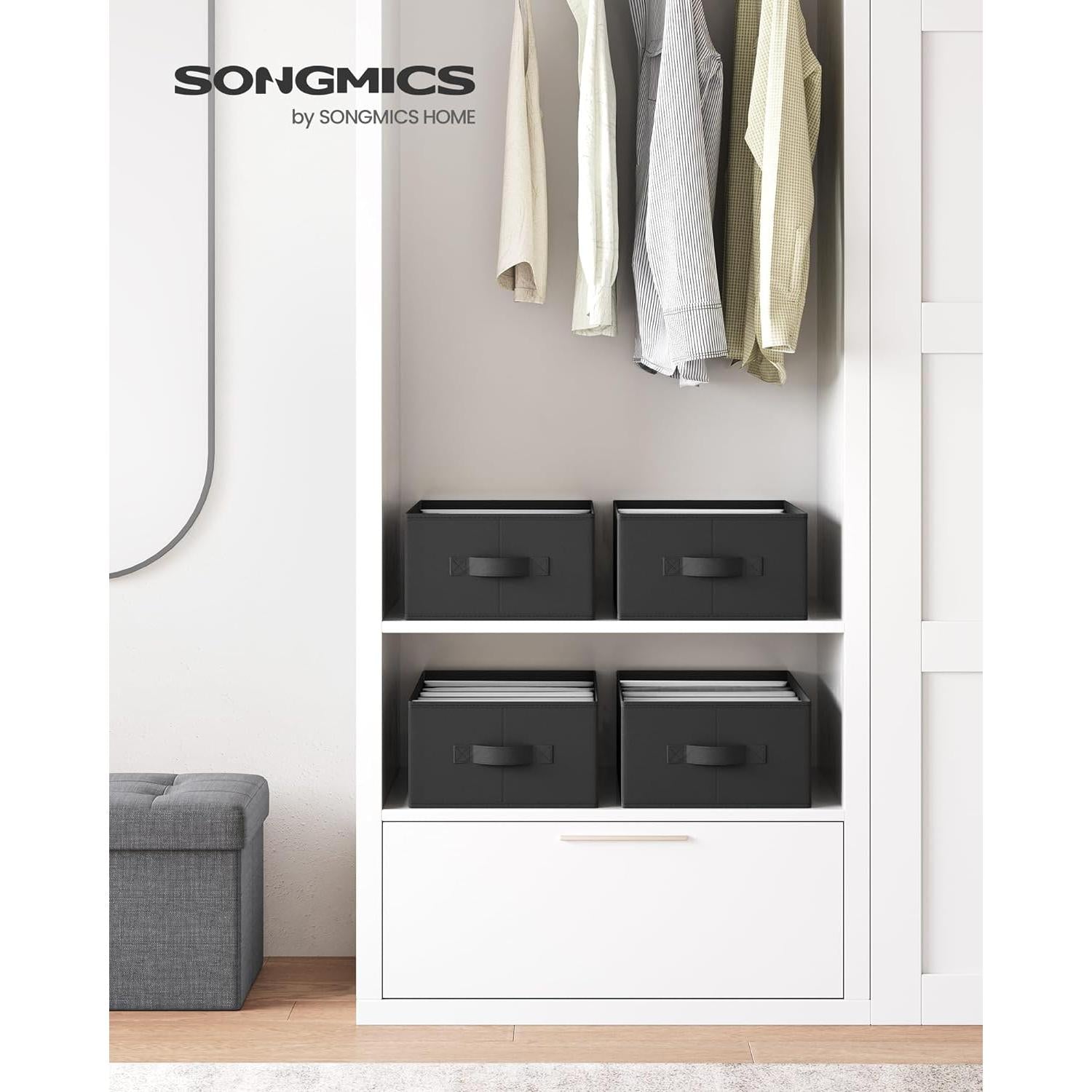 Set od 4 kutije za pohranu, organitatori ladica, 42 x 30 x 17 cm, crni | SONGMICS-vitahome.hr