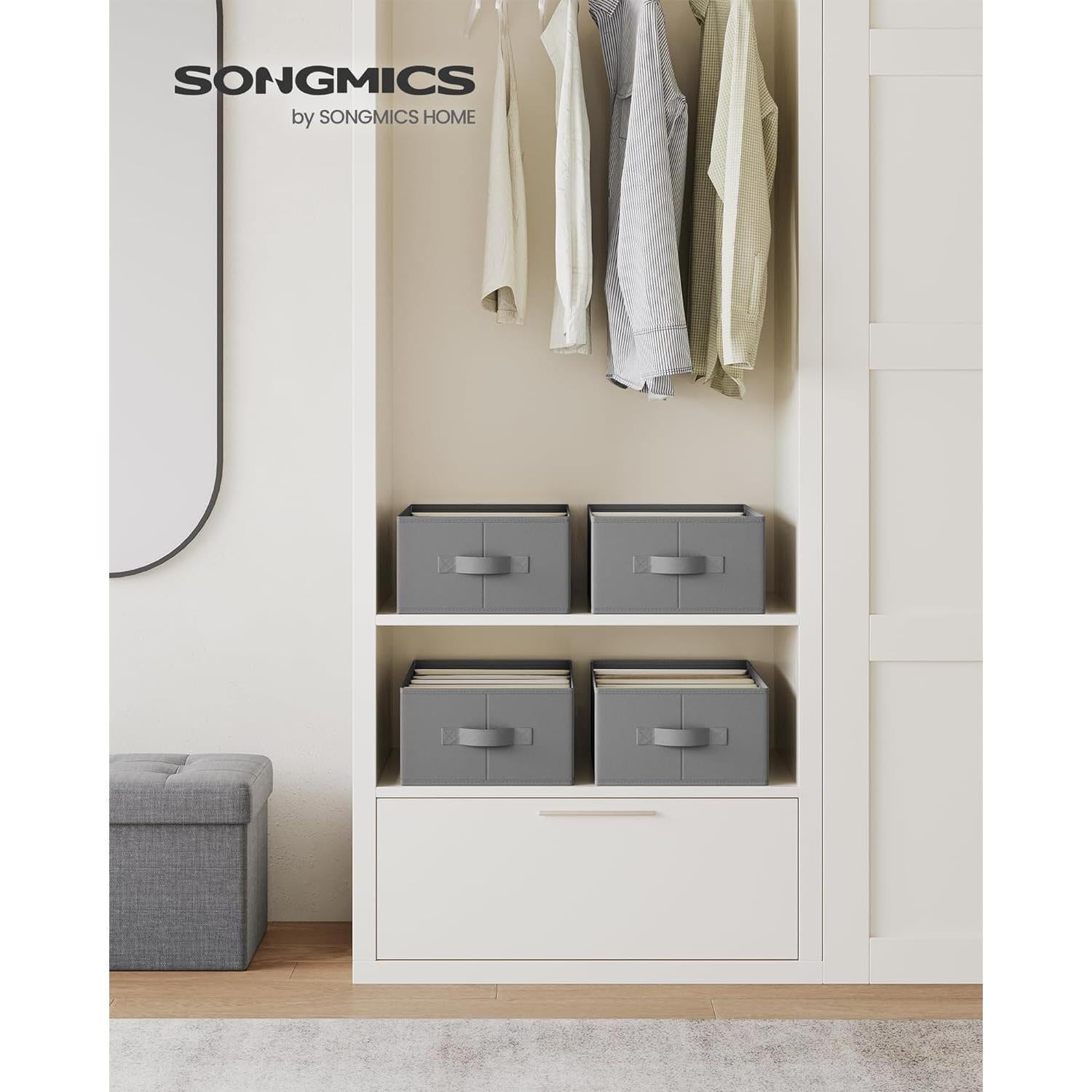 Set od 4 kutije za pohranu, organitatori ladica, 42 x 30 x 17 cm, sivi | SONGMICS-vitahome.hr