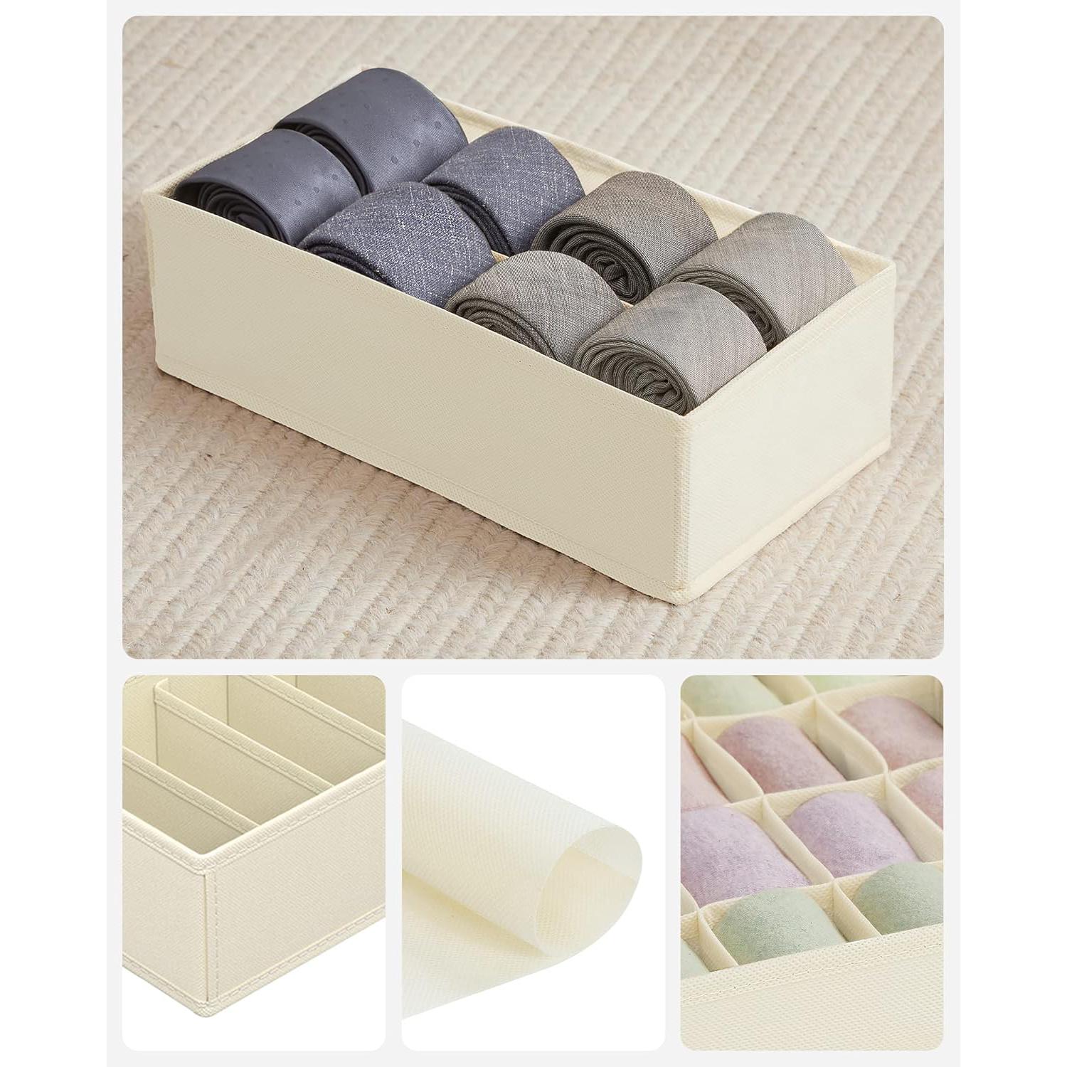 Set od 4 kutije za pohranu, organizatori ladica različitih dimenzija, bež boje | SONGMICS-vitahome.hr